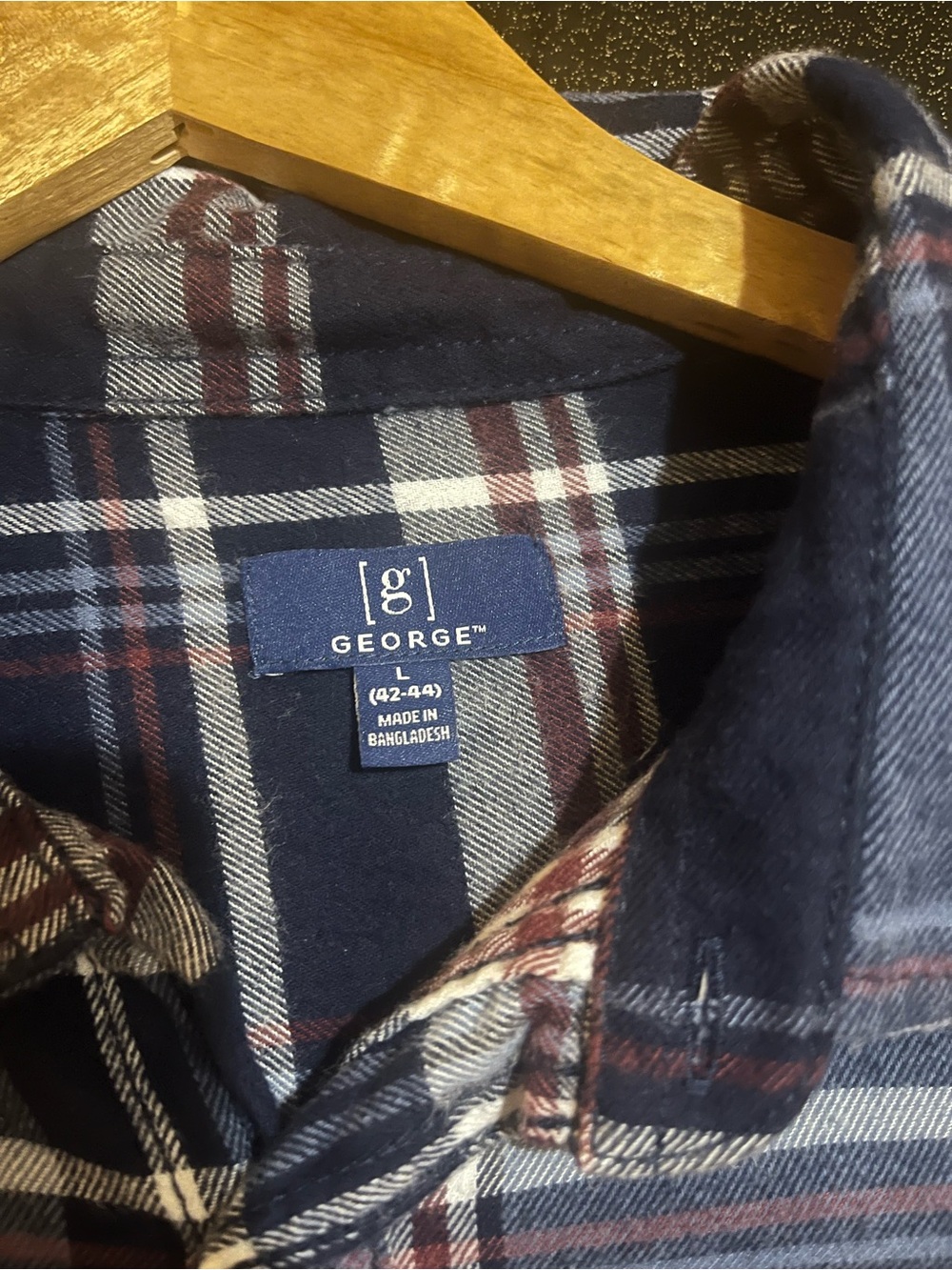 George Mens Flannel Large - Picture 3 of 10